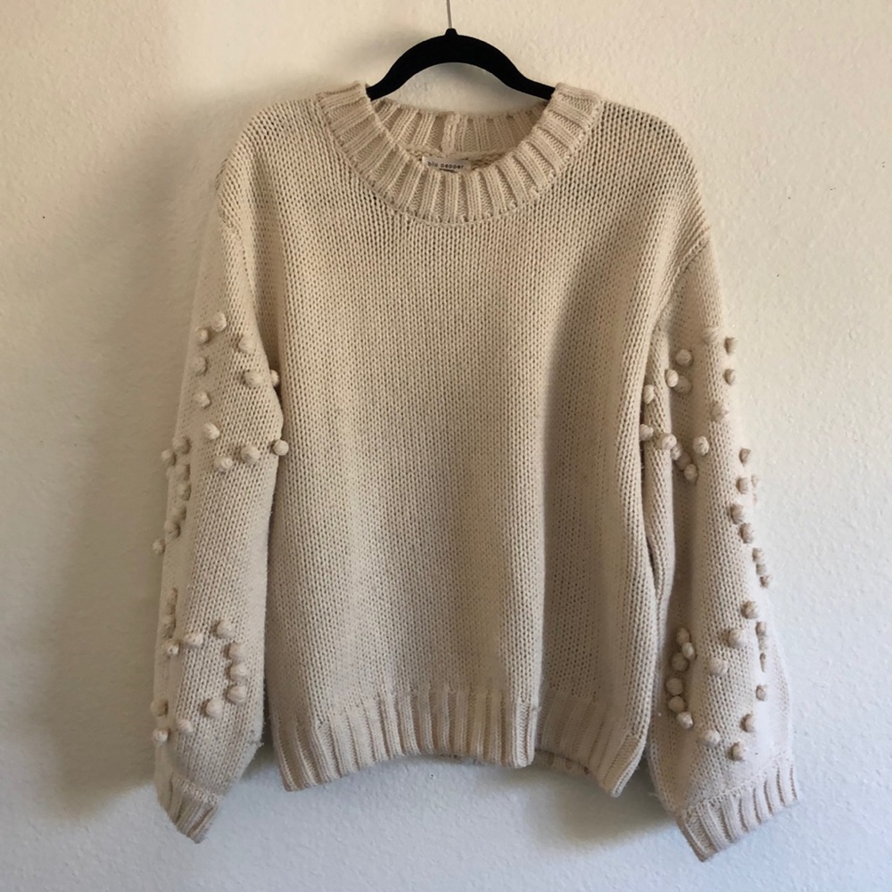 Cream, (wide sleeve) sweater